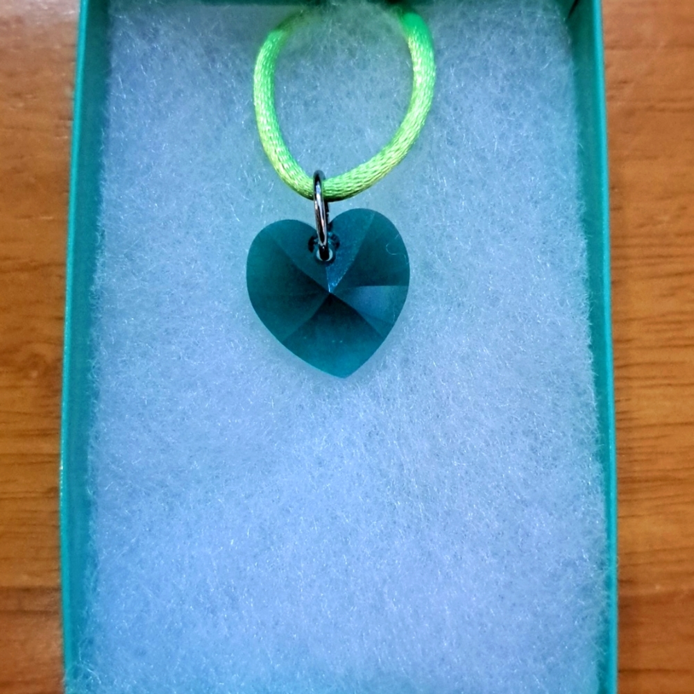 Luxury Green Crystal Heart Necklace